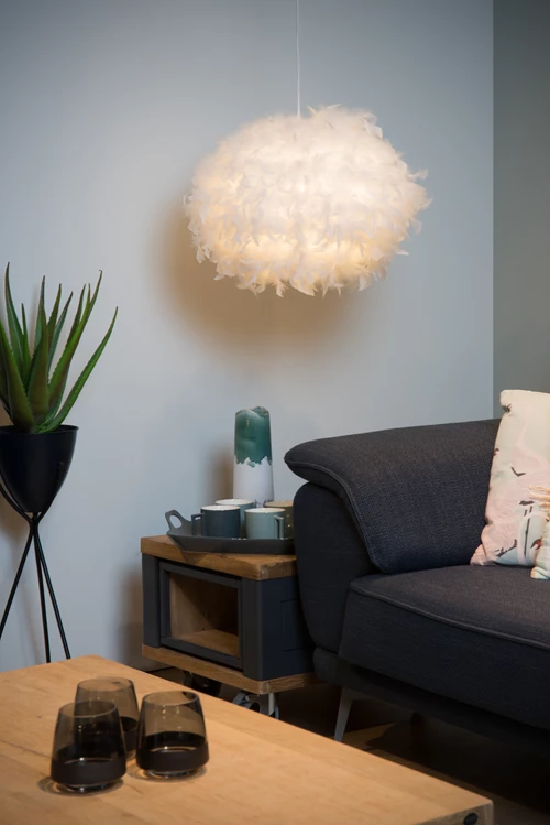 Lucide GOOSY SOFT - Pendant light - Ø 50 cm - 1xE27 - White - atmosphere 2